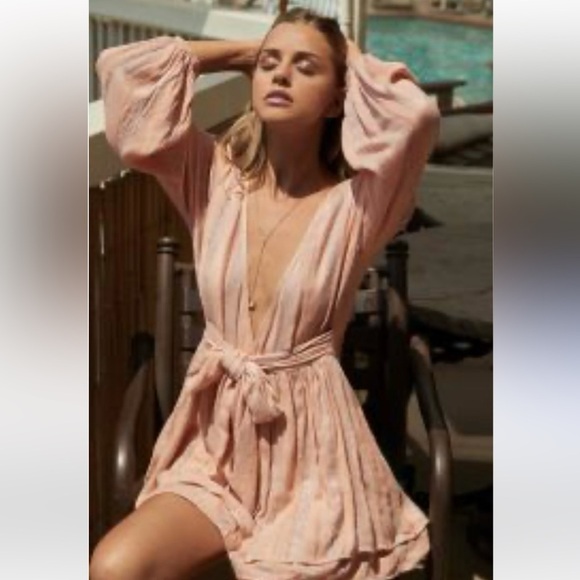 🌿SALE🌿PILQ Pink Sands Paige Tie Swim Coverup Dress size M/L - Picture 1 of 10